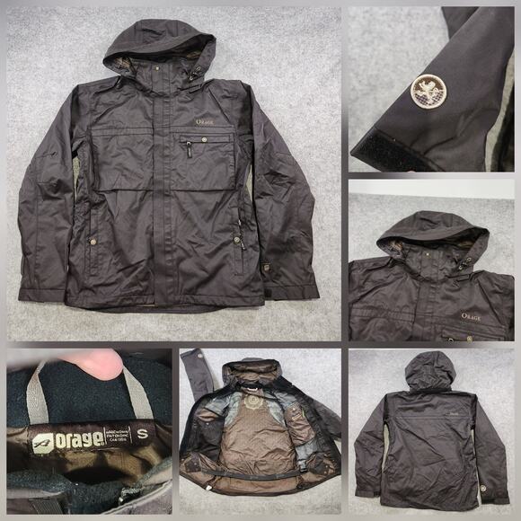 Orage Jacket Womens Small Brown Hooded Waterproof Ski Snowboard Coat Full Zip - Picture 1 of 16